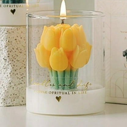 Velas aromáticas con forma de tulipán