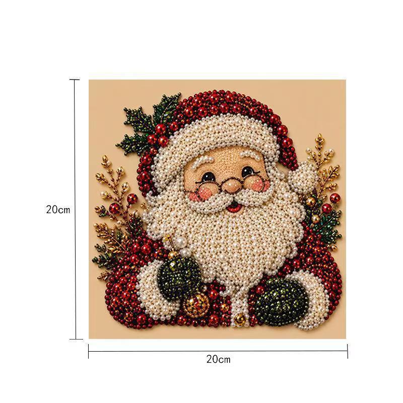 Christmas Diamond Painting DIY Set with Santa Claus and Reindeer Design