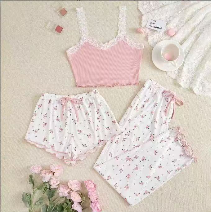 Conjunto de pijama floral para mujer