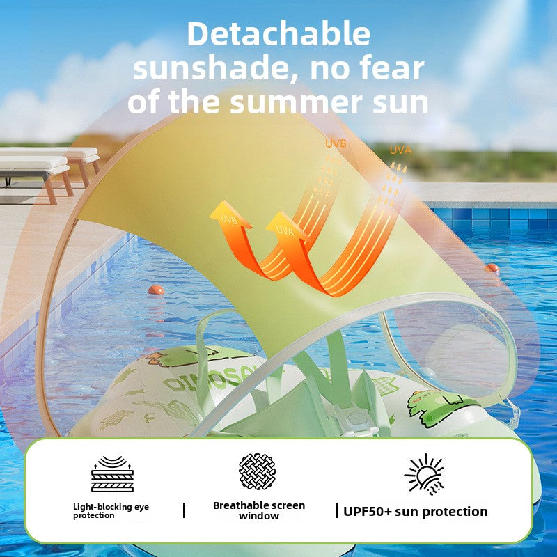 Flotador inflable para bebés con toldo, parasol y soporte antivuelco para las axilas