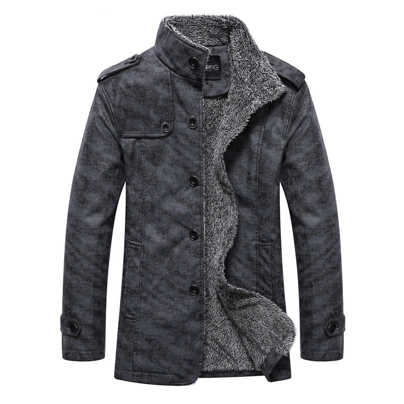 Chaqueta de cuero sintético para hombre, abrigo de invierno