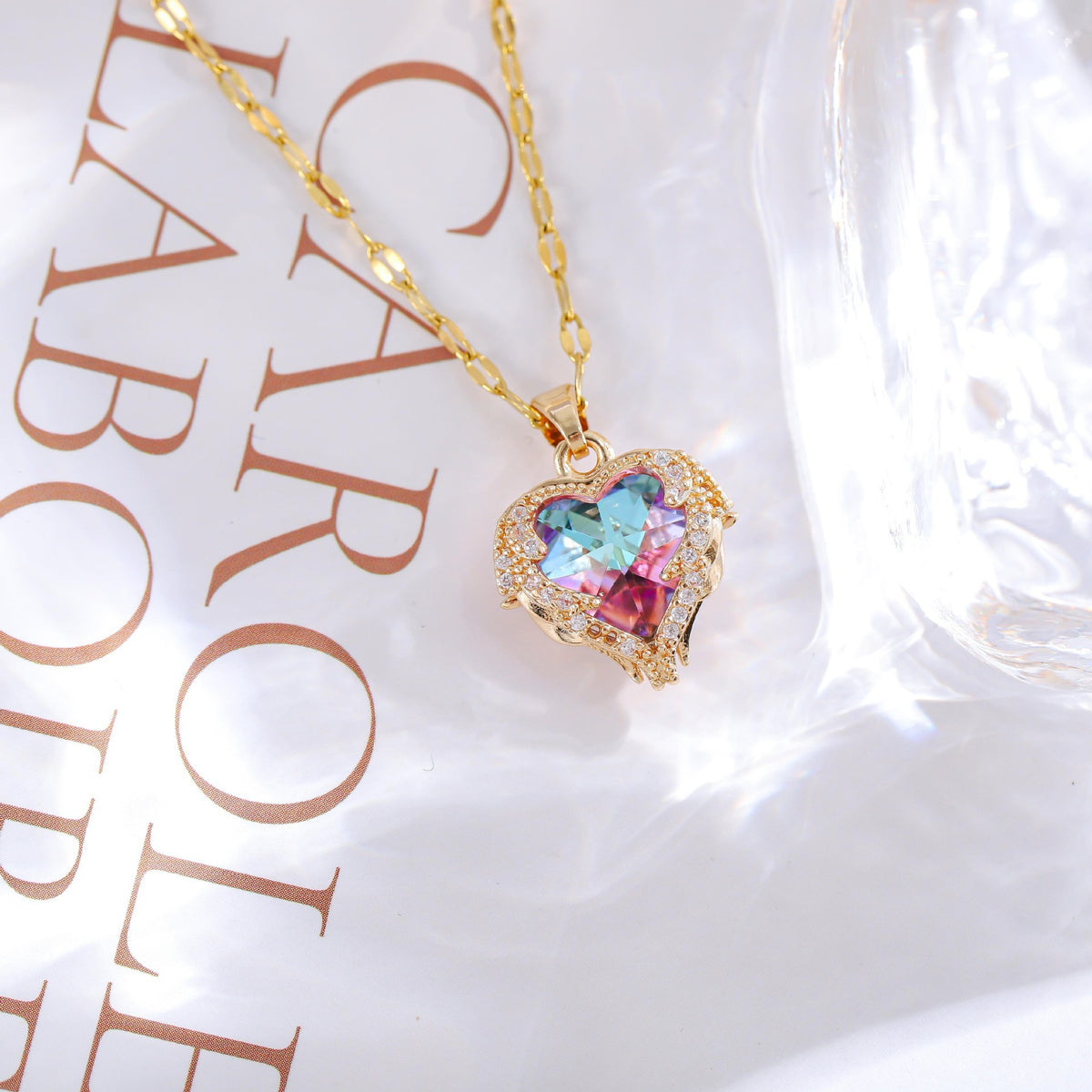 Collar de lujo para mujer con cristales azules