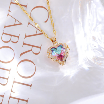 Collar de lujo para mujer con cristales azules