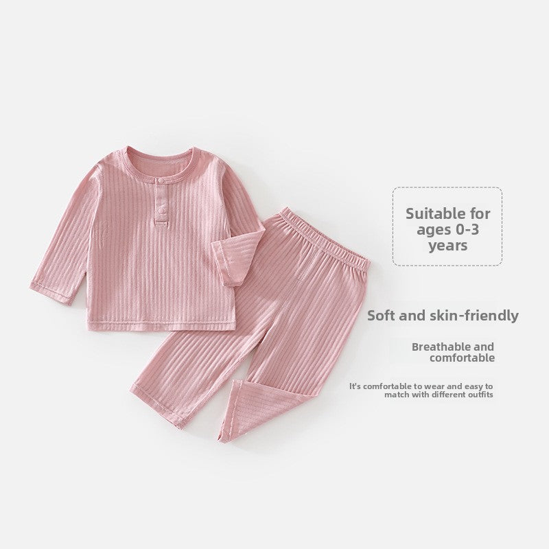 Conjunto de pijama de manga larga de algodón para bebé
