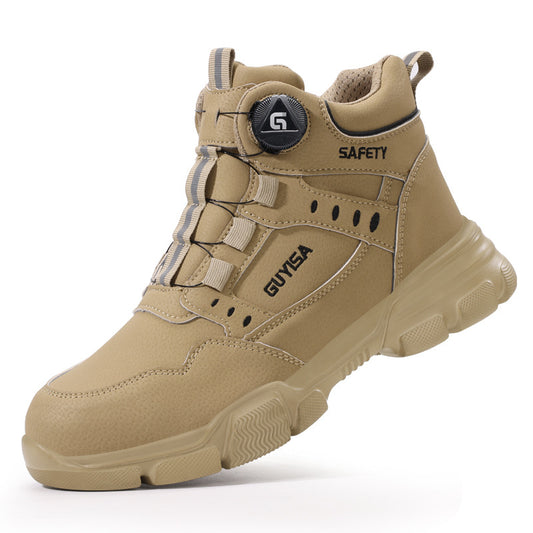 Zapatos de seguridad para hombre con puntera de acero, ligeros y con hebilla inteligente.