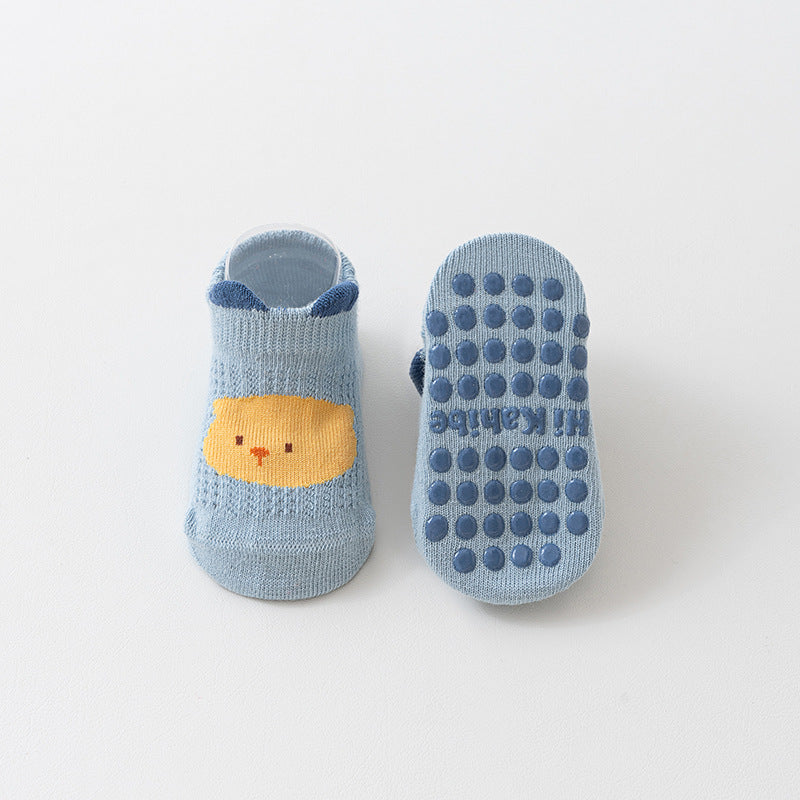Calcetines de algodón antideslizantes con dibujos animados para bebés