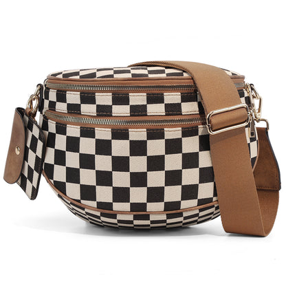 Bolso bandolera con estampado de ajedrez