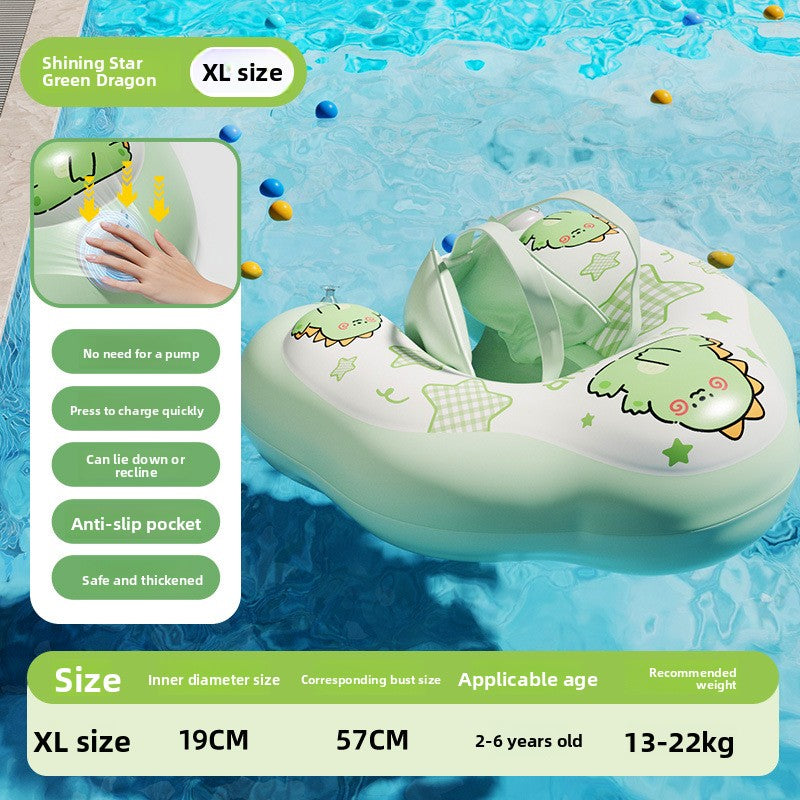 Flotador inflable para bebés con toldo, parasol y soporte antivuelco para las axilas