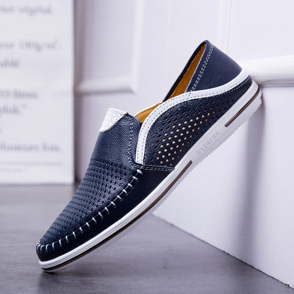Mocasines de piel autentica, sin cordones transpirables