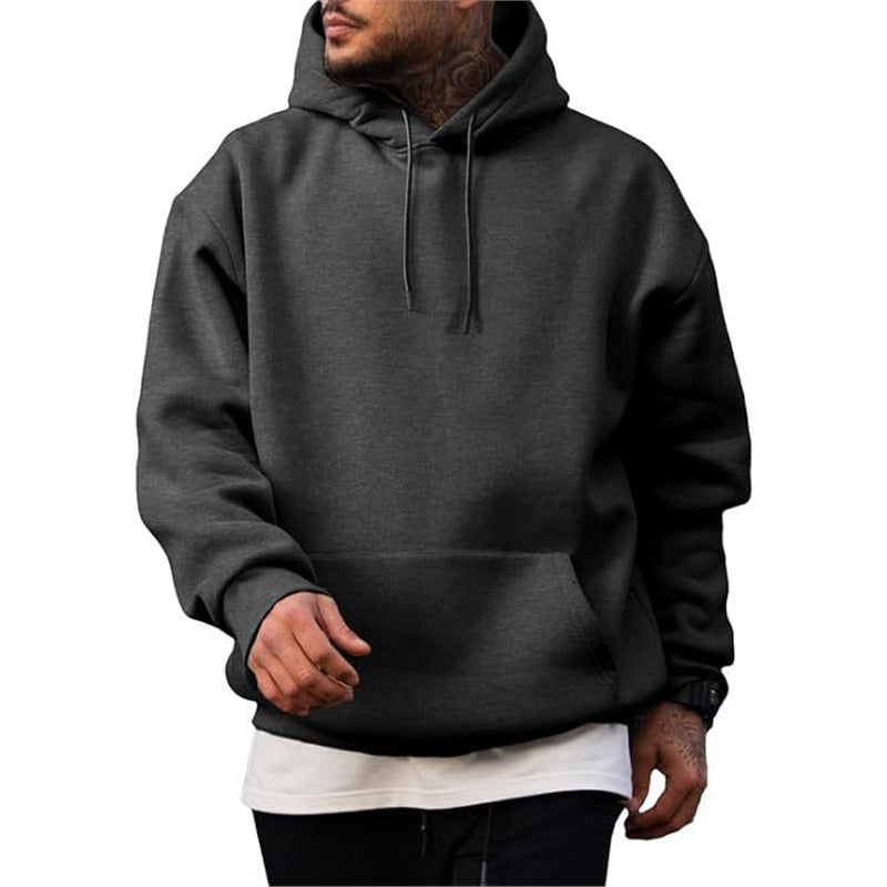Sudadera de color liso estilo americano con capucha