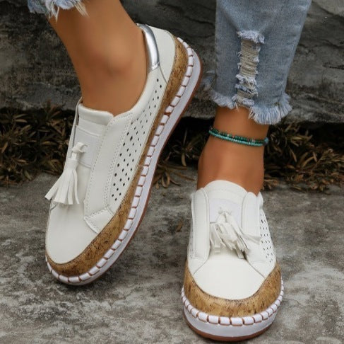 Zapatos casuales con borlas estilo coreano para mujer