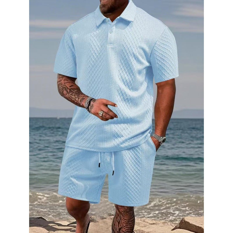 Camiseta de manga corta de jacquard para hombre