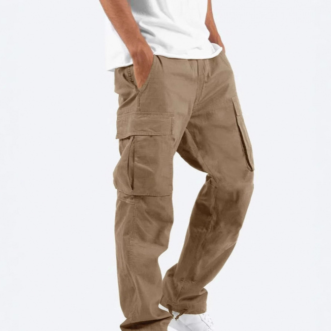 Pantalones cargo de hombre con cordón ajustable