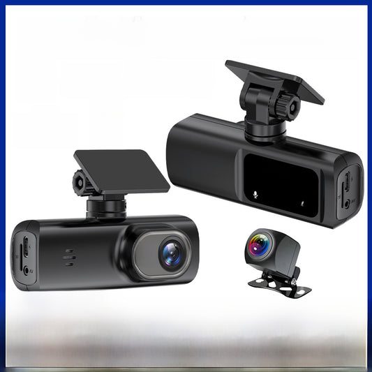Grabadora de vídeo digital para coche con doble cámara 4K y resolución 4K.
