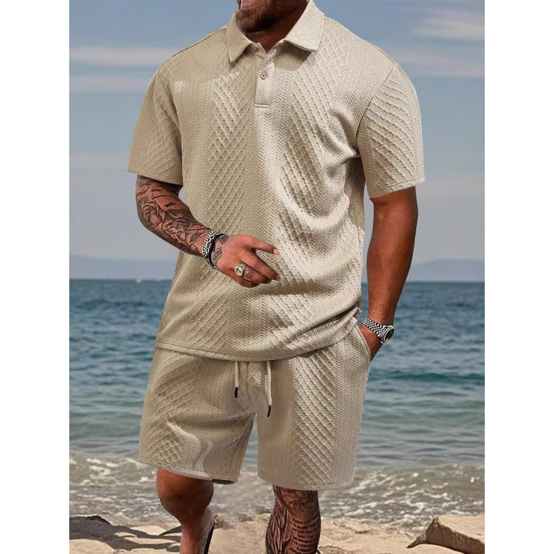Camiseta de manga corta de jacquard para hombre