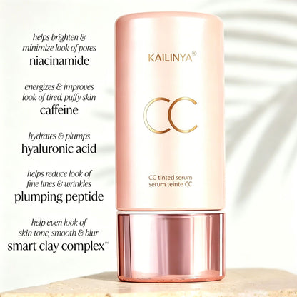 Base de maquillaje líquida que cambia de color, corrector ligero, sérum CC que ajusta el color