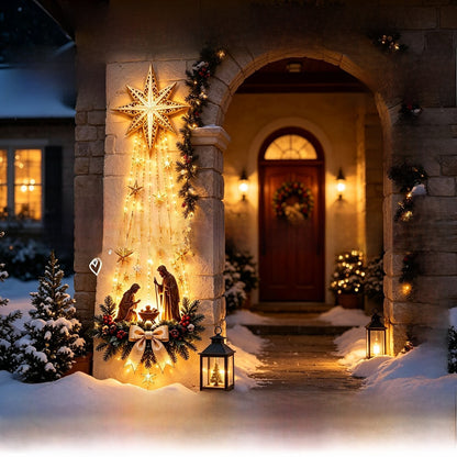 Decoración navideña con luces LED colgantes