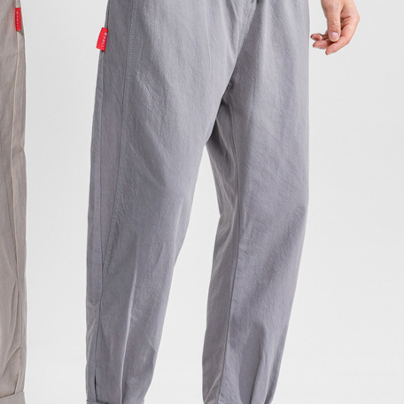 Pantalones de lino rectos y cortos para hombre
