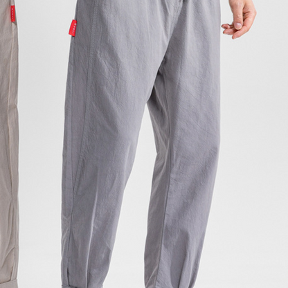 Pantalones de lino rectos y cortos para hombre