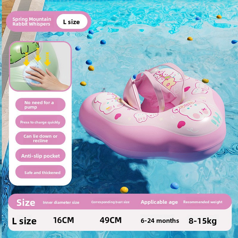 Flotador inflable para bebés con toldo, parasol y soporte antivuelco para las axilas