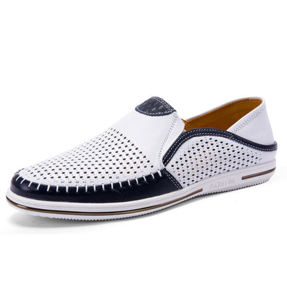 Mocasines de piel autentica, sin cordones transpirables