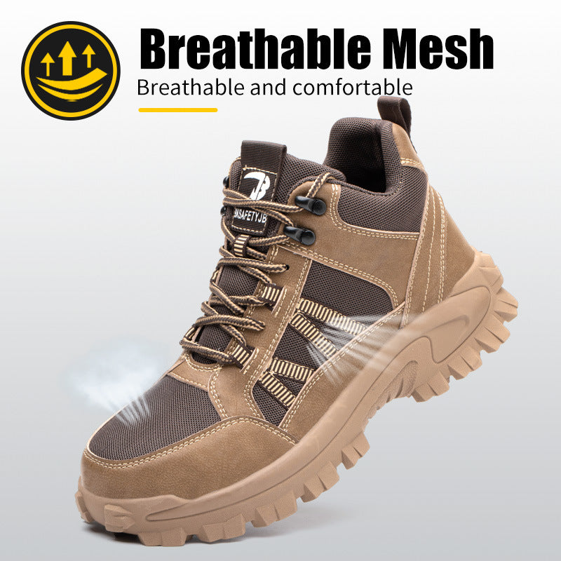Zapatos de trabajo de seguridad transpirables con puntera de acero para hombre