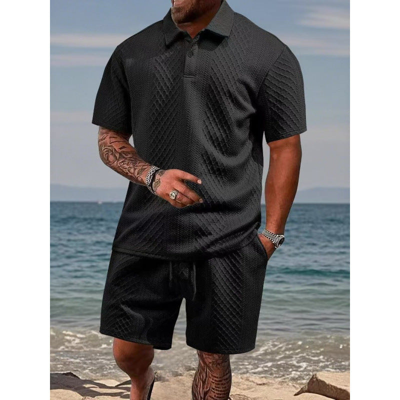 Camiseta de manga corta de jacquard para hombre