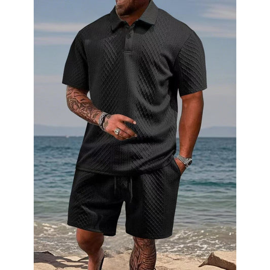 Camiseta de manga corta de jacquard para hombre