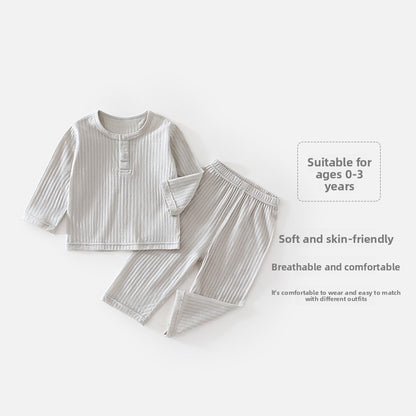 Conjunto de pijama de manga larga de algodón para bebé