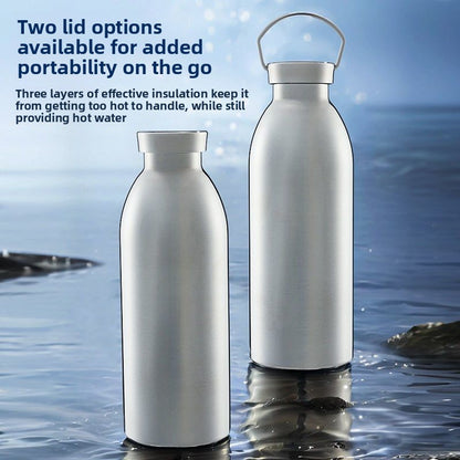 Vaso de acero inoxidable con aislamiento al vacío para generar agua mineral alcalina