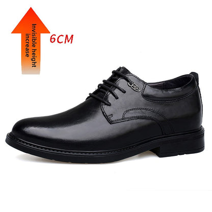 Zapatos de cuero para hombre con aumento de estatura estilo casual de negocios.