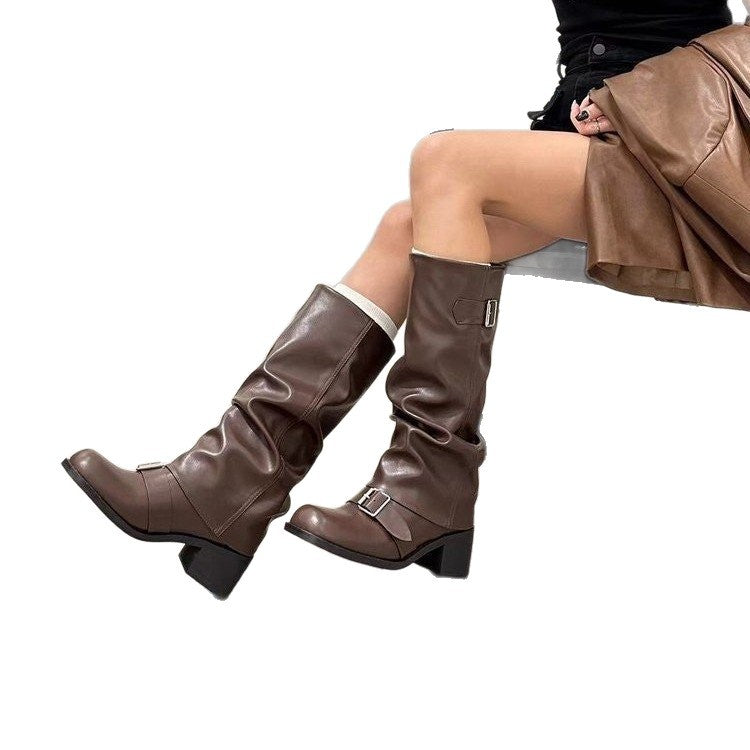 Botas vaqueras de punta redonda