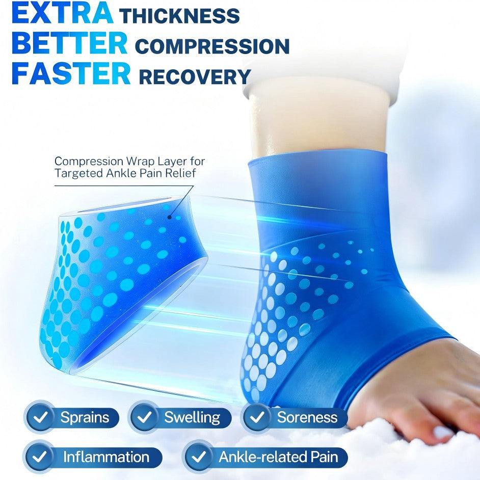 Tobillera de compresión ajustable para terapia de frío y calor