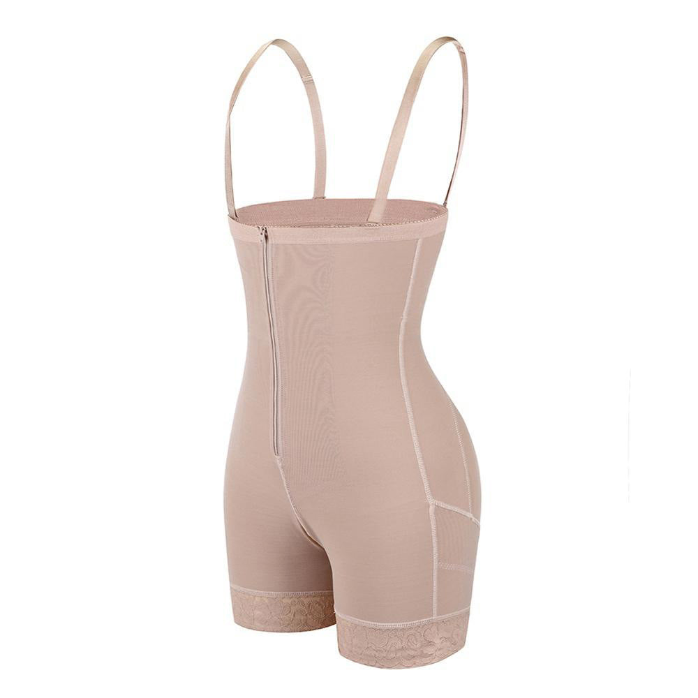 Faja moldeadora de talle alto con tirantes ajustables que realza los glúteos.
