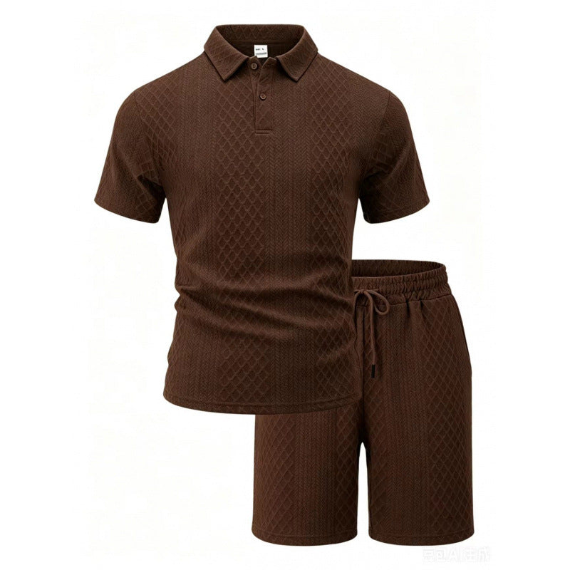 Camiseta de manga corta de jacquard para hombre