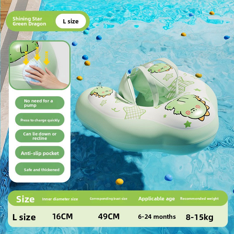 Flotador inflable para bebés con toldo, parasol y soporte antivuelco para las axilas