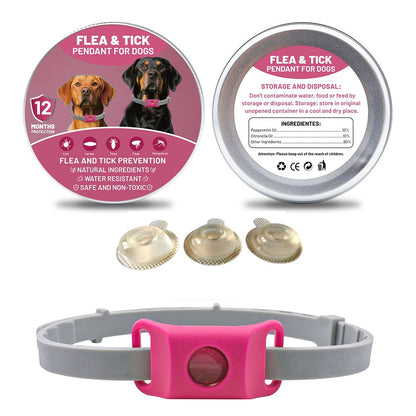 Collar repelente de mascotas ajustable de silicona con aceite esencial