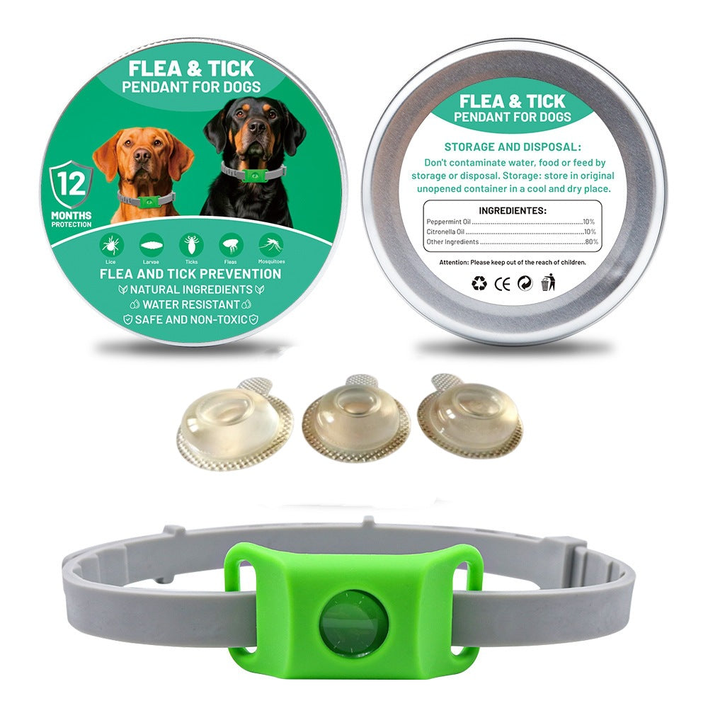 Collar repelente de mascotas ajustable de silicona con aceite esencial